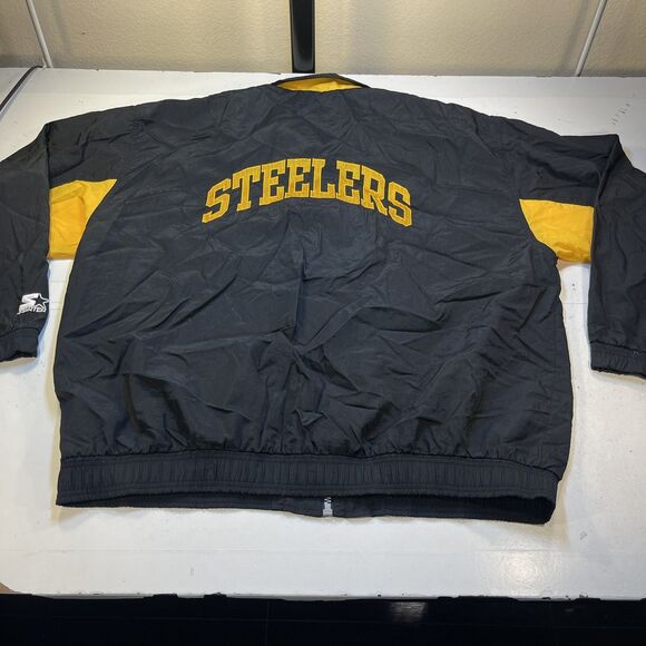 PITTSBURGH STEELERS VINTAGE JACKET NFL FOOTBALL Starter Windbreaker XXL - Picture 1 of 7